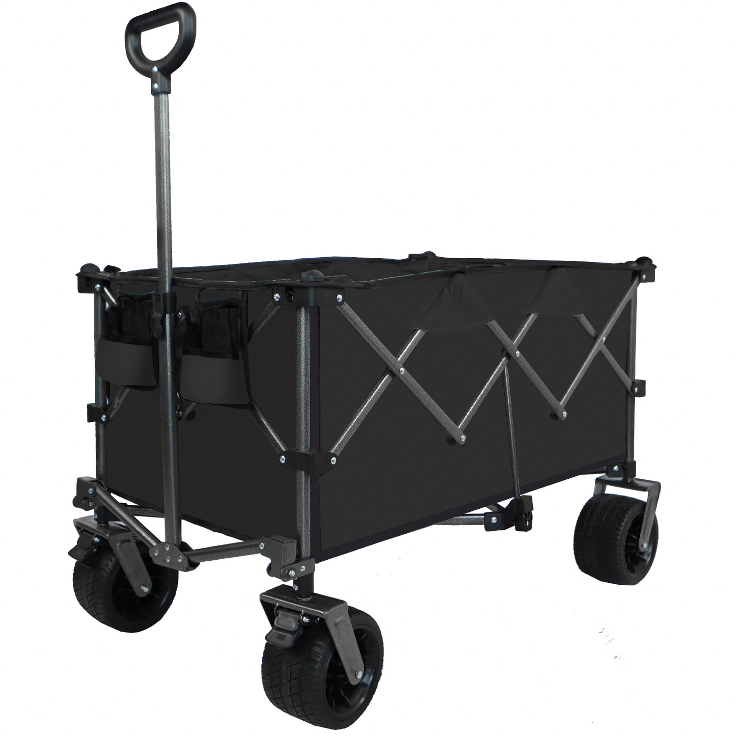 Collapsible Folding Wagon Push Pull Foldable Beach Wagon Cart