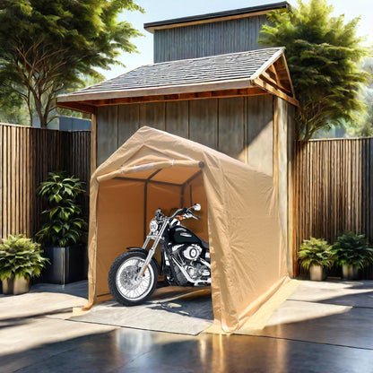 7x12ft Outdoor Portable Gazebo Storage Shelter Shed with 2 Roll up Zipper Doors & Vents Carport