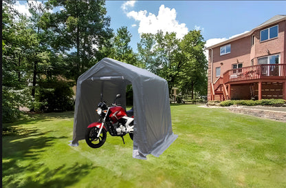 7x12 ft Outdoor Gazebo Portable Storage Shelter Shed with 2 Roll up Zipper Doors & Vents Carport