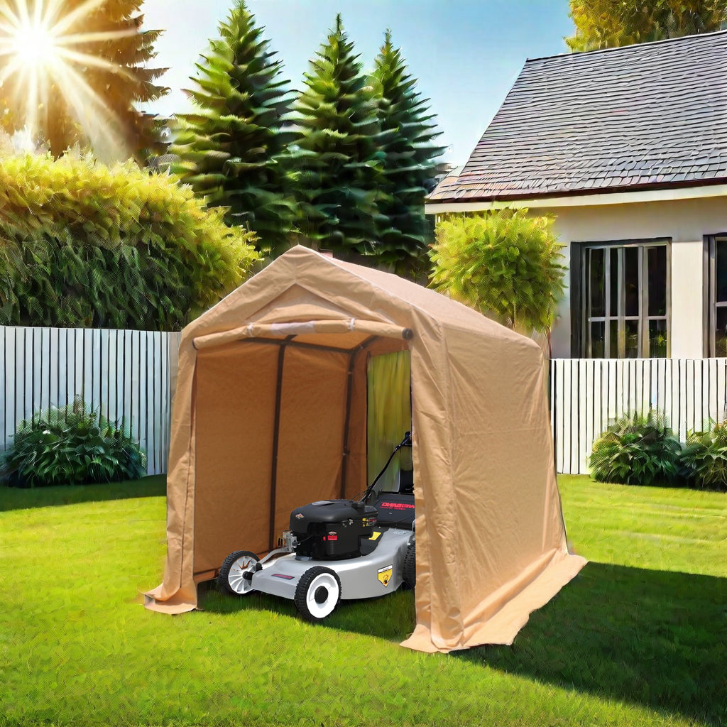 7x12ft Outdoor Portable Gazebo Storage Shelter Shed with 2 Roll up Zipper Doors & Vents Carport