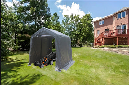 7x12 ft Outdoor Gazebo Portable Storage Shelter Shed with 2 Roll up Zipper Doors & Vents Carport