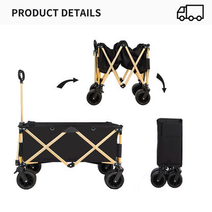 Folding Wagon Heavy Duty Utility Beach Wagon Cart for Sand with Big Wheels