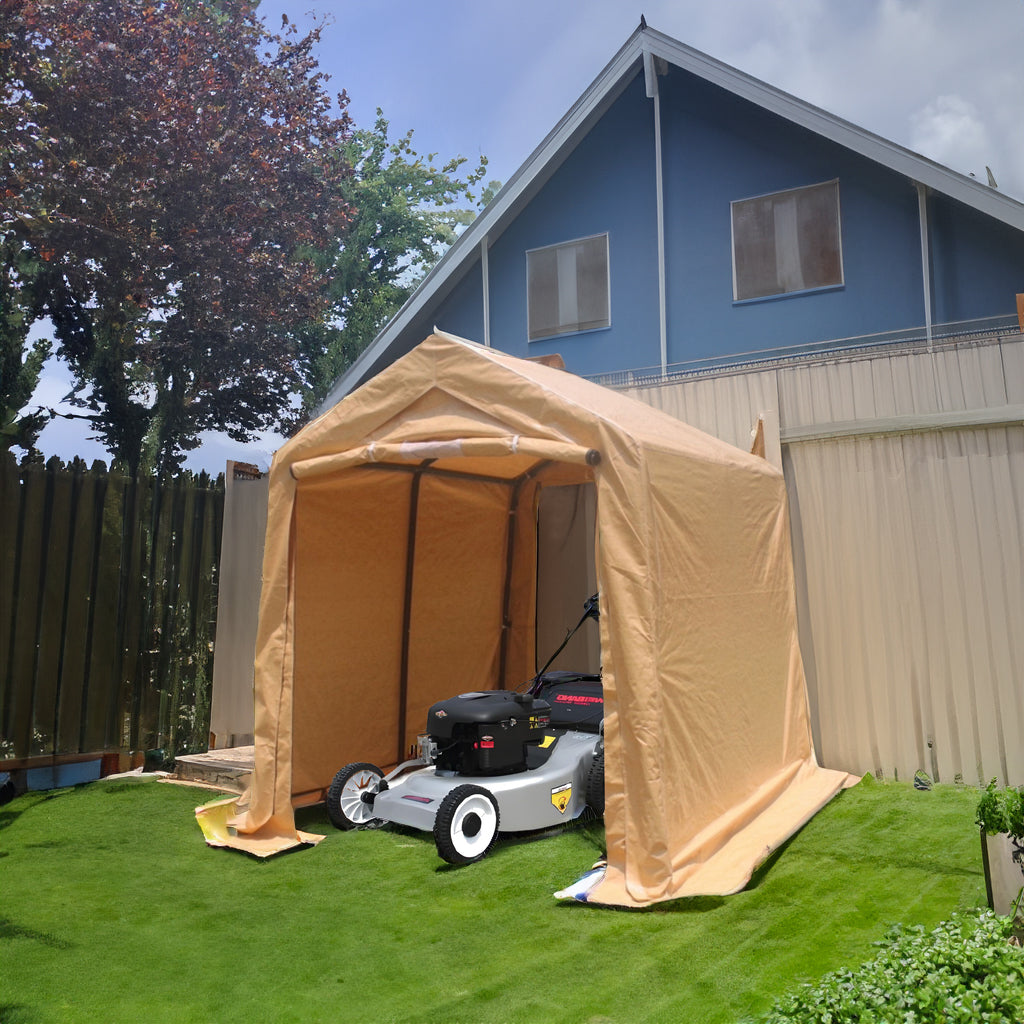 7x12ft Outdoor Portable Gazebo Storage Shelter Shed with 2 Roll up Zipper Doors & Vents Carport