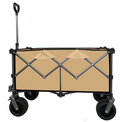 Collapsible Folding Wagon Push Pull Foldable Beach Wagon Cart