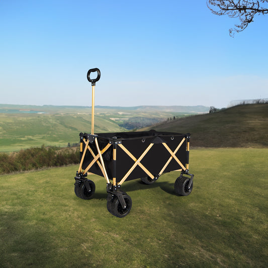 Folding Wagon Heavy Duty Utility Beach Wagon Cart for Sand with Big Wheels