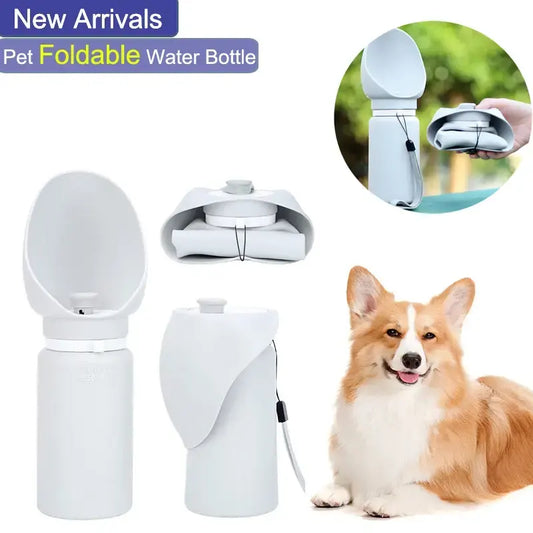 550ml Dog Cat Pet Portable Silicone Foldable Water Bottle Dispenser For Pet