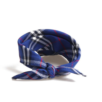 Pet triangle scarf, neck tie, saliva towel, dog scarf, double-layer Scottish British style