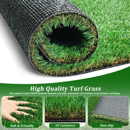 3FTX5FT Outdoor Artificial Grass Runway Blanket, Thick and Realistic Fake Grass Roll Decoration 1.38 "Pile Height