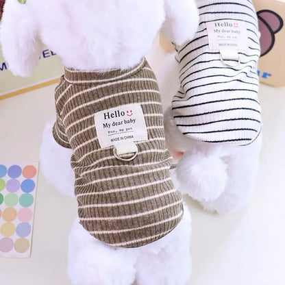 Dog Vest T-Shirt Cute Puppy Clothes 2024 Striped Cat Dog Shirt Chihuahua Bichon French Bulldog Pet Clothing Girls Dog Costume