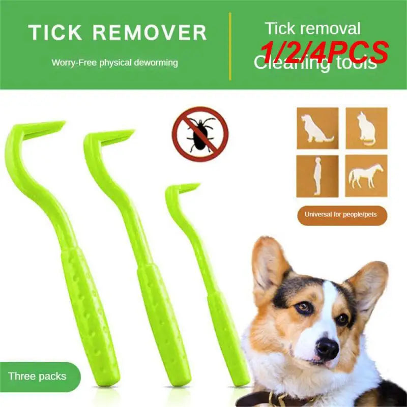 1/2/4PCS Flea Remover Hook Tick Removal Tweezer Ticks Pull Pet Cat Dog Accessaries Scratching Extractor Mite Tweezers Comb