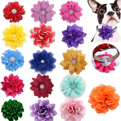 Bulk Flower-Collar Dog Accessories Dog Bow Tie Pet Dog Collar Accessories  Flower For Dog Collar Dog Flower Collar Accessory