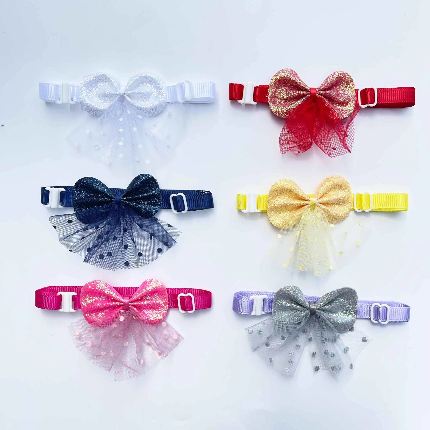 50/100PCS Dog Hair Bows 2022 NEW Flash Skirt Trim Dog Bow Tie Grooming Pet Accessories Free Shipping Items Pet Shop